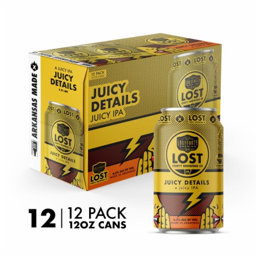 Lost Forty Brewing Juicy Details Juicy IPA Craft Beer Perspective: front