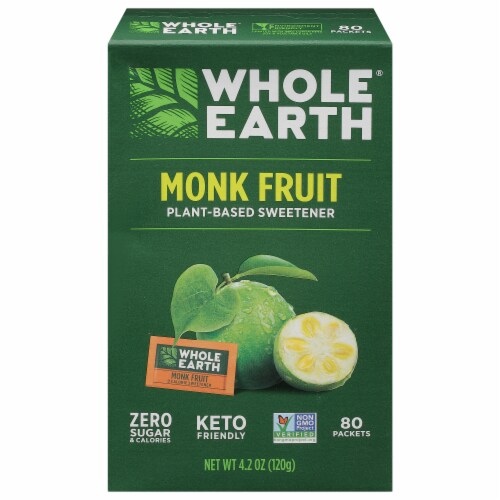 Whole Earth® Sweetener Co. Plant-Based Monk Fruit Sweetener Packets Perspective: front