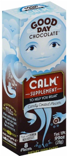 Good Day Chocolate Calm Supplement Candy Perspective: front