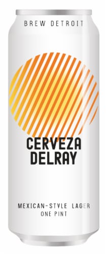 Brew Detroit Cerveza Delray Mexican-Style Lager Perspective: front