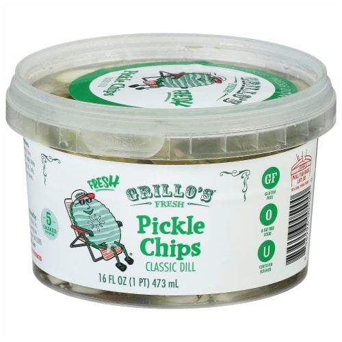 Grillo's® Fresh Classic Dill Pickle Chips Perspective: front