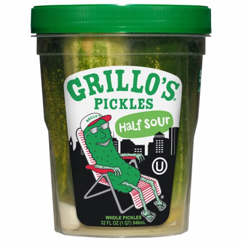 Grillo's Pickles® Half Sours Whole Pickles Perspective: front