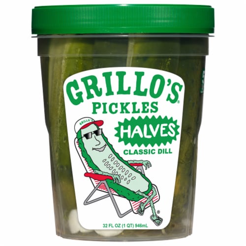 Grillo's Pickles Classic Dill PIckle Halves Perspective: front