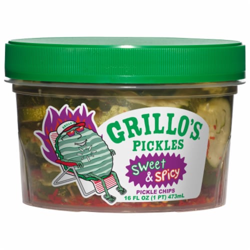 Grillo's Pickles Sweet & Spicy Pickle Chips, 16 fl oz Kroger
