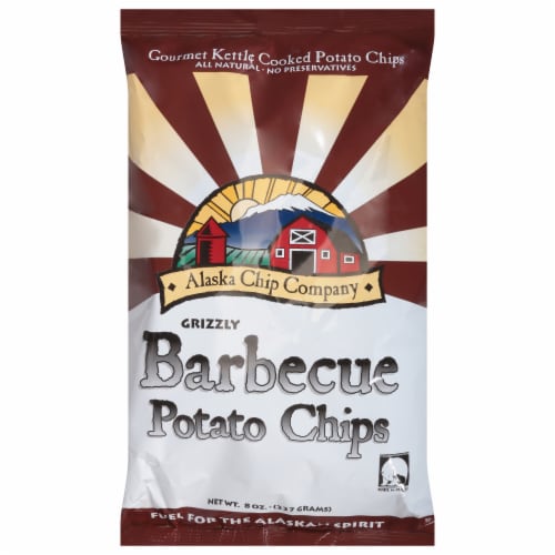Alaska Chip Company Grizzly Barbecue Kettle Cooked Potato Chips Perspective: front