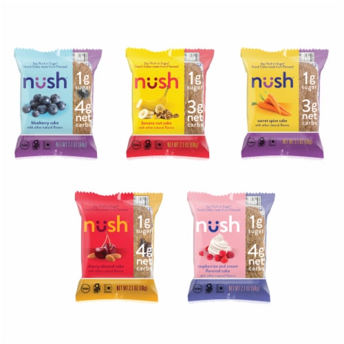 Nush Variety Pack Keto Flaxseed Snack Cakes Perspective: front