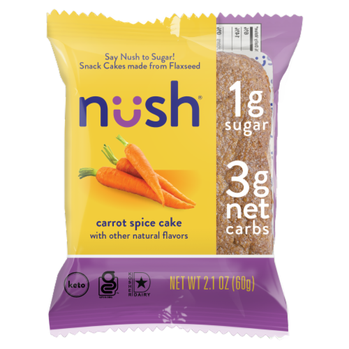 Nush® Keto Carrot Spice Snack Cake Perspective: front