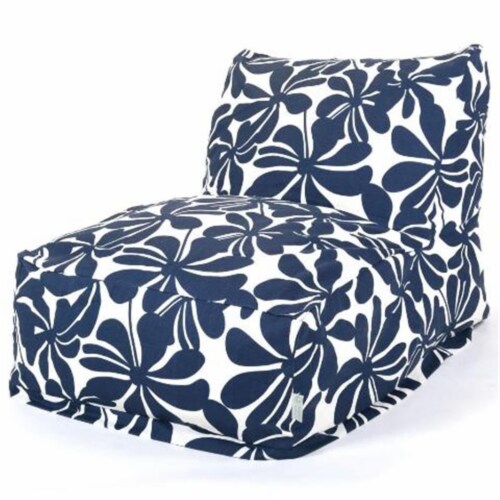 Majestic Home Navy Blue Plantation Bean Bag Chair Lounger Perspective: front