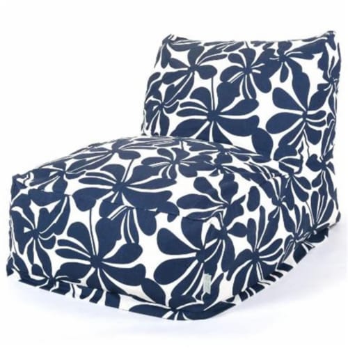 Majestic Home Navy Blue Plantation Bean Bag Chair Lounger Perspective: front