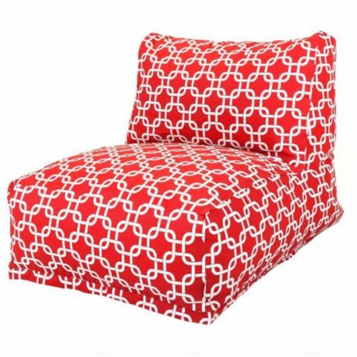 Majestic Home Red Links Bean Bag Chair Lounger Perspective: front