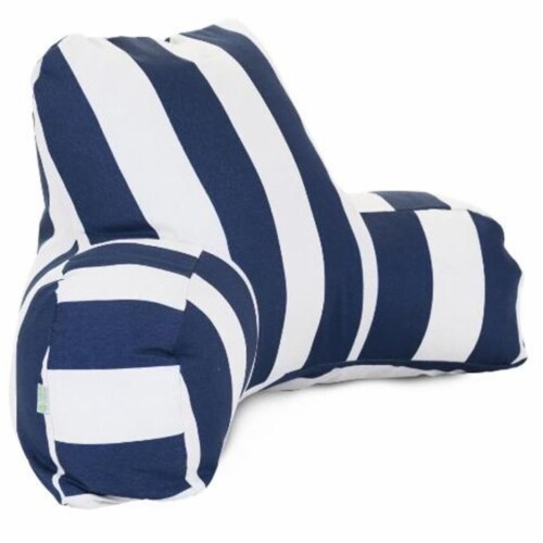 Majestic Home Navy Blue Vertical Stripe Reading Bean Bag Pillow Perspective: front