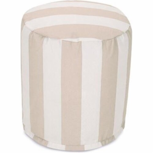Majestic Home 85907239066 Vertical Stripe Sand Pouf - 16 x 16 x 17 in. Perspective: front