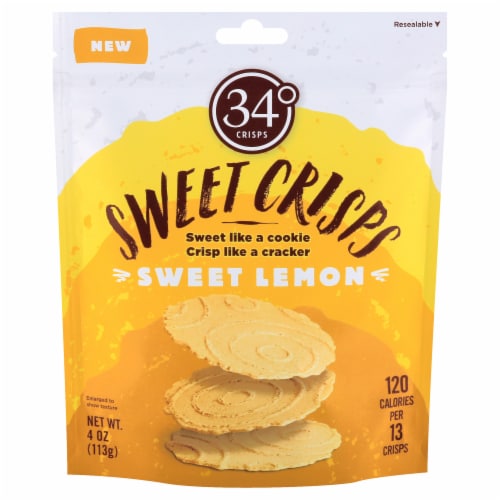 34 Degrees Sweet Lemon Crisps Perspective: front