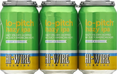 Hi-Wire Brewing Lo-Pitch Hazy IPA Perspective: front