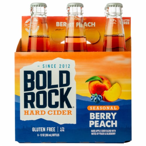 Bold Rock® Seasonal Berry Peach Hard Cider Perspective: front