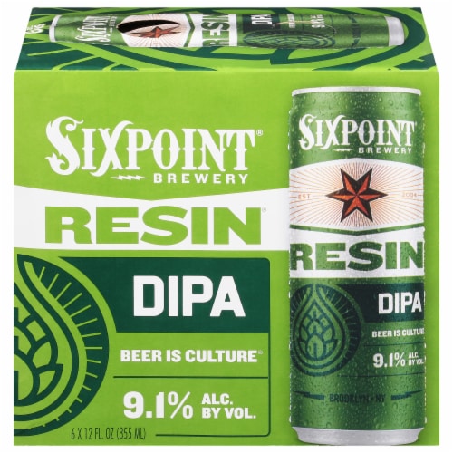 Sixpoint Resin IIPA Beer Perspective: front