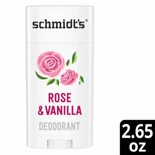 Schmidt's® Aluminum-Free 24-Hour Odor Protection Rose & Vanilla Vegan Natural Deodorant Stick Perspective: front