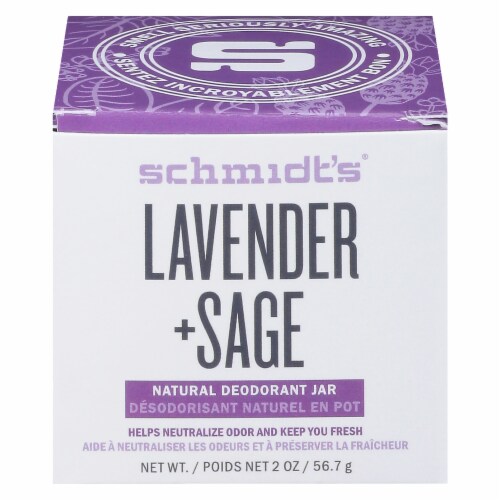 Schmidt's Lavender & Sage Aluminum Free Natural Deodorant Jar Perspective: front