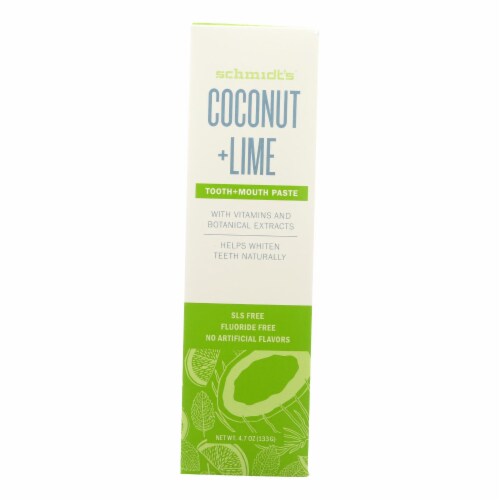 Schmidt's Coconut + Lime Children's Toothpaste Perspective: front