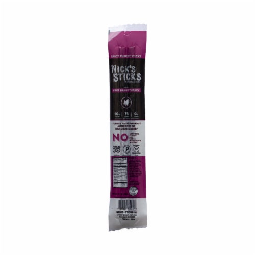 Nick's Sticks Free Range Turkey Spicy Snack Sticks Perspective: front