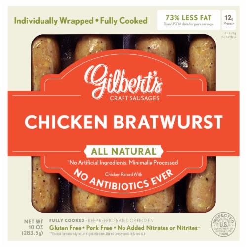 Gilbert's® Craft Sausages Chicken Bratwurst Perspective: front