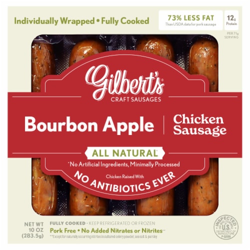 Gilbert’s All Natural Bourbon Apple Chicken Sausage