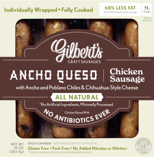 Gilbert’s Craft Sausages® Cooked Ancho Queso Chicken Sausage Links