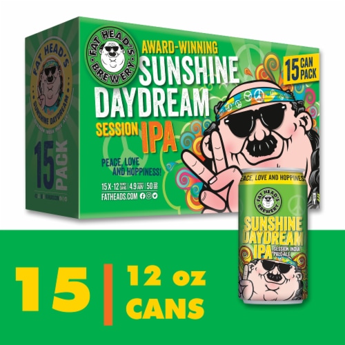 Fat Head's Brewery Sunshine Daydream Session IPA Craft Beer Cans Perspective: front