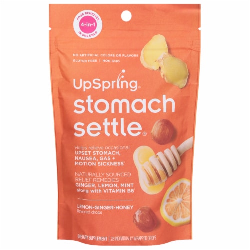 Stomach Settle® Lemon Ginger Honey Flavor Upset Stomach Relief Drops Perspective: front