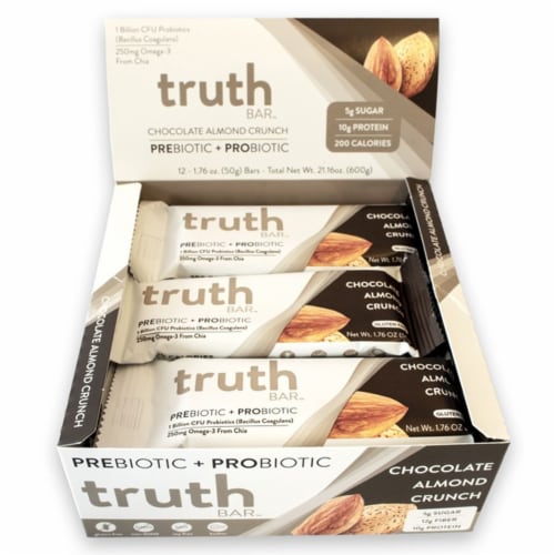 Truth Bar™ Chocolate Almond Crunch Probiotic Bars 12 Count Perspective: front