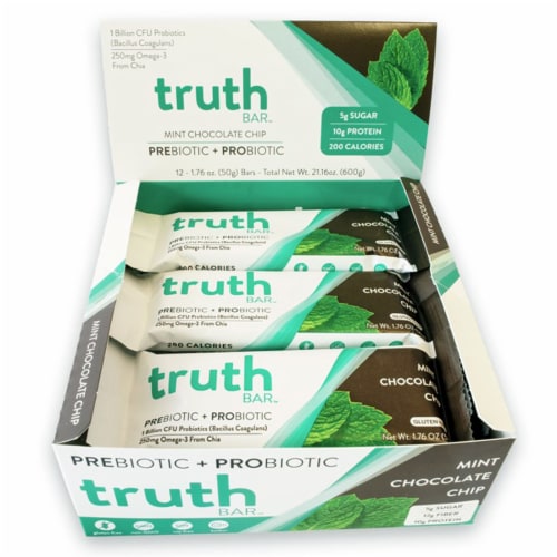 Truth Bar™ Mint Chocolate Chip Probiotic Bar Perspective: front