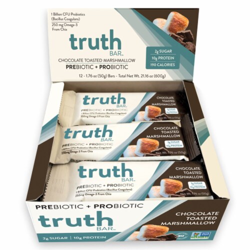 Truth Bar™ Chocolate Toasted Marshmallow Probiotic Perspective: front