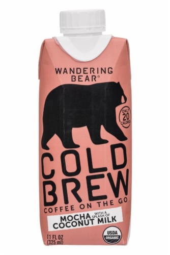 Wandering Bear Organic Mocha Cold Brew Coffee With Coconut Milk Perspective: front
