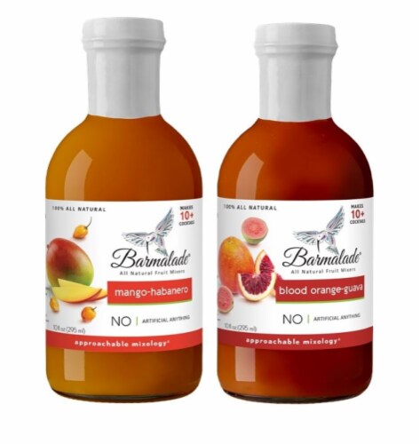 Barmalade All Natural Cocktail Mixers Variety Pack Mango-Habanero & Blood Orange-Guava Perspective: front