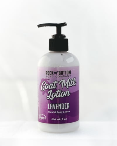 Rock Bottom Lavender Goat Milk Lotion Perspective: front