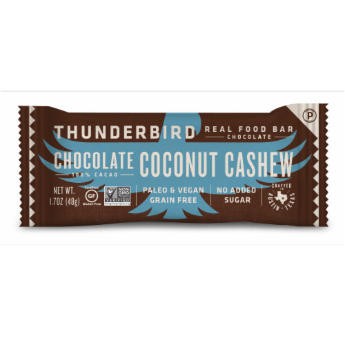 Thunderbird Chocolate Coconut Cashew Bar Perspective: front