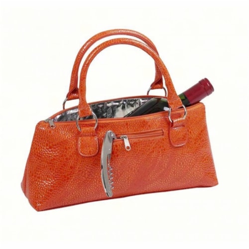 Primeware Orange Serpentes Wine Clutch Perspective: front