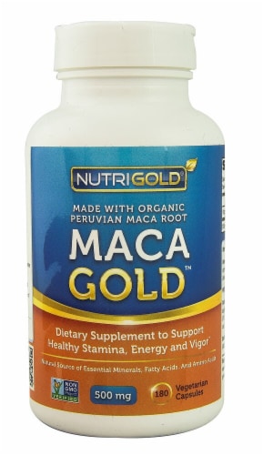 NutriGold Maca Gold Vegetarian Capsules 500mg Perspective: front