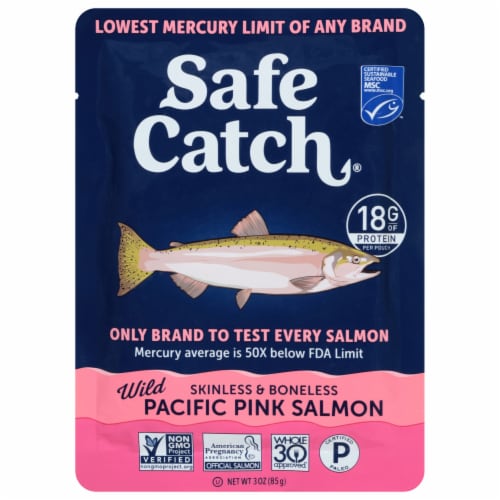 Safe Catch Wild Pacific Pink Salmon Pouch Perspective: front