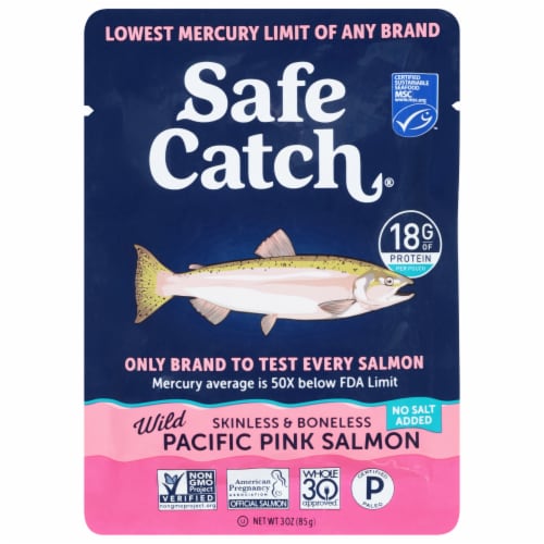 Safe Catch® Wild Pacific Pink Salmon - No Salt Added Perspective: front