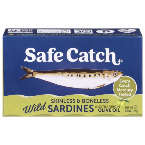 Safe Catch® Boneless and Skinless Wild Sardines in Extra Virgin Olive Oil Perspective: front