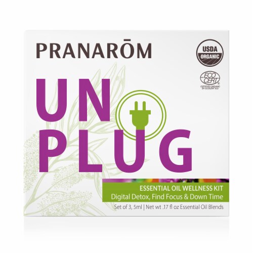 Pranarom Unplug Wellness Essential Oil Blend Kit Perspective: front
