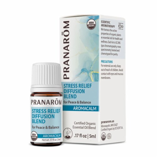 Pranarom Aromacalm Stress Relief Diffusion Blend Essential Oil Blend Perspective: front