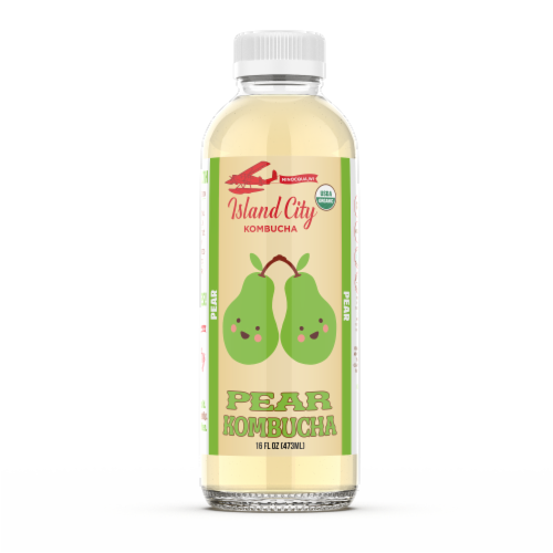 Tapuat Brewing Co Island City Organic Pear Kombucha Perspective: front