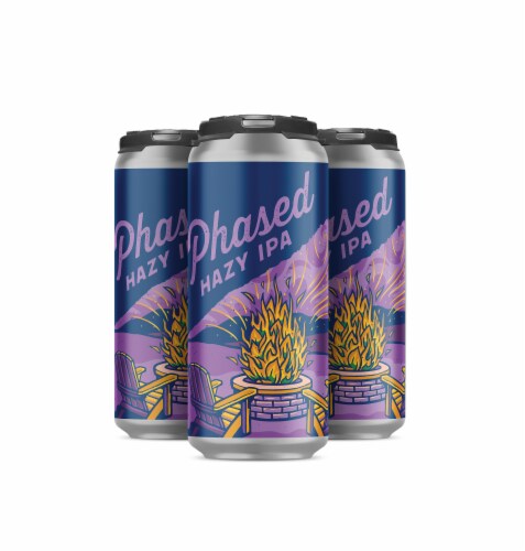 Blue Mountain Brewery Phased Hazy IPA Beer Cans Perspective: front