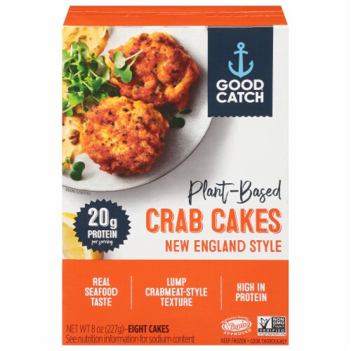 Good Catch Foods New England Style Plant Based Crab Cakes Perspective: front