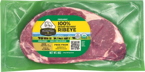 Sunfed Ranch Organic Ribeye Steak Perspective: front