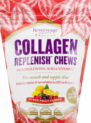 Reserveage Nutrition Collagen Replenish™ Skin Revitalizing Mixed Fruit Fruit Chews 60 Count Perspective: front