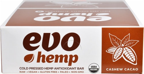 Evo Hemp Hemp Fruit & Nut Bars Cashew Cacao Perspective: front