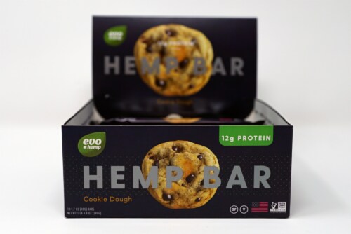 Evo Hemp Cookie Dough  Protein Bar Perspective: front